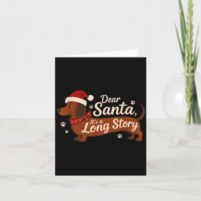 Tarjeta Dear Santa It's A Long Story Christmas Dachshund D (Anverso)
