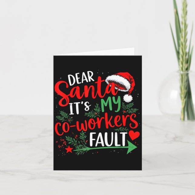 Tarjeta Dear Santa It's My Coworker's Fault Christmas 2025 (Anverso)