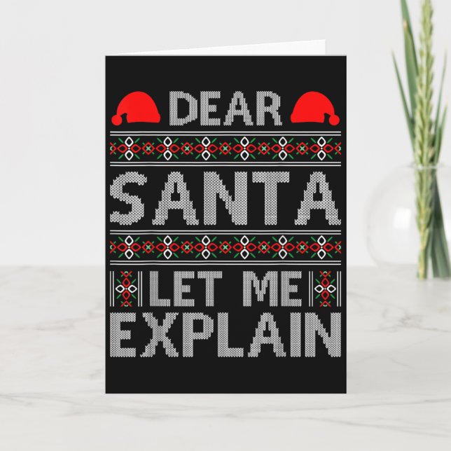 Tarjeta Dear Santa Let Me Explain Funny Christmas Quotes  (Anverso)
