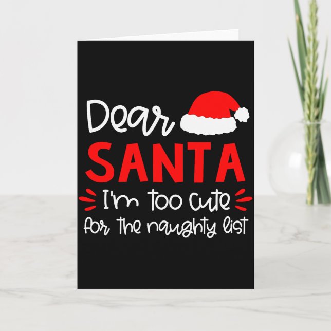 Tarjeta Dear Santa Shirt Funny Matching Family Christmas P (Anverso)