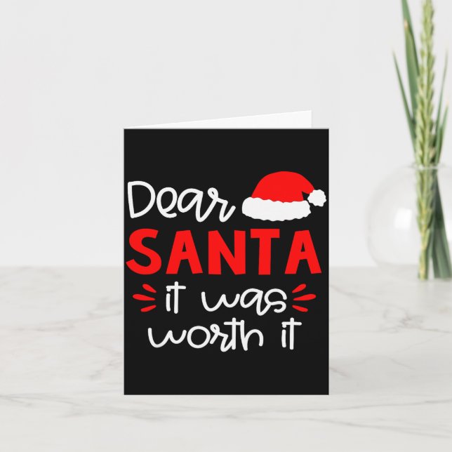 Tarjeta Dear Santa Shirt Funny Matching Family Christmas P (Anverso)