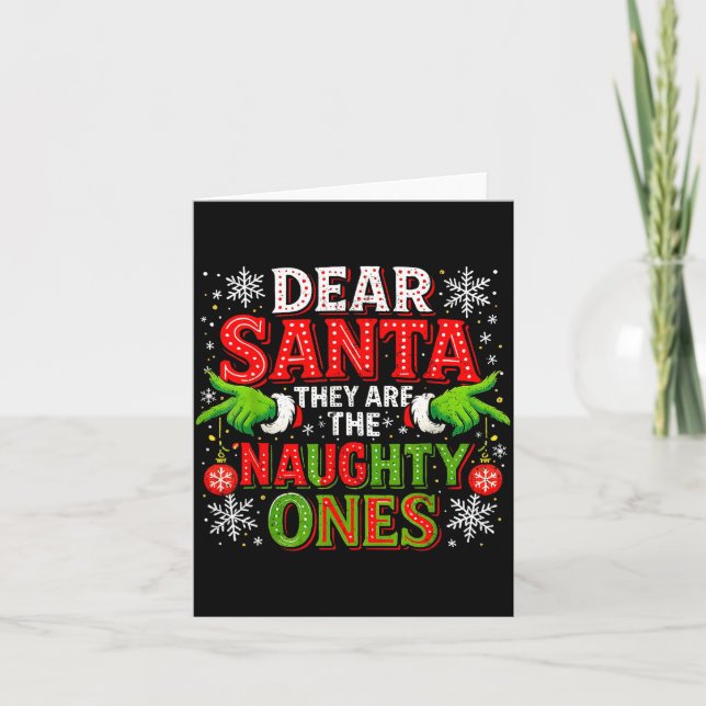 Tarjeta Dear Santa They Are The Naughty Ones Christmas  (Anverso)