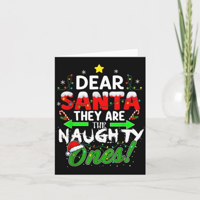 Tarjeta Dear Santa They Are The Naughty Ones Funny  (Anverso)