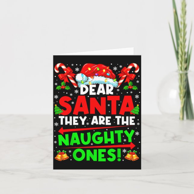 Tarjeta Dear Santa They Are The Naugthty One Christmas Xma (Anverso)