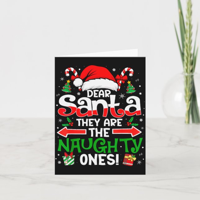Tarjeta Dear Santa They Naughty Ones Christmas Xmas Men Wo (Anverso)