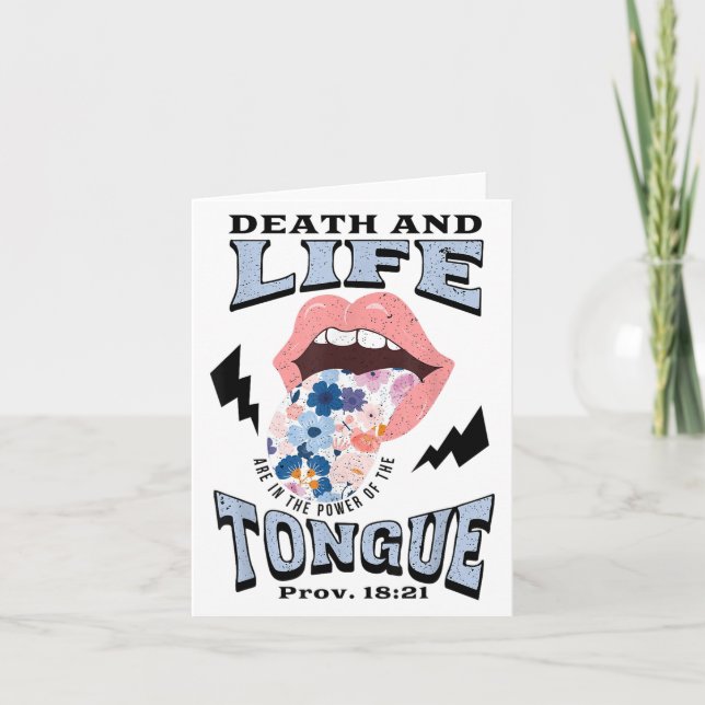 Tarjeta Death And Life Tongue Christian  (Anverso)