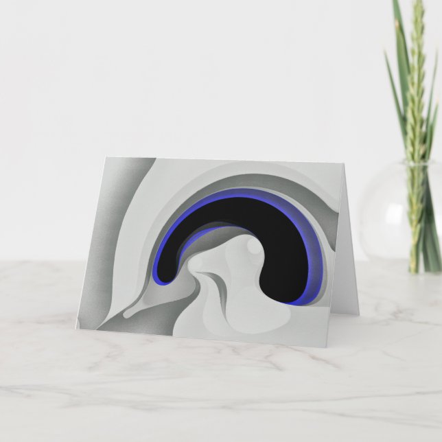 Tarjeta Debajo del azul: Resumen gris, negro y azul (Anverso)