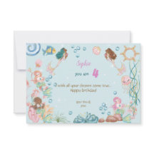 Debajo del mar Sirenas niños feliz cumpleaños