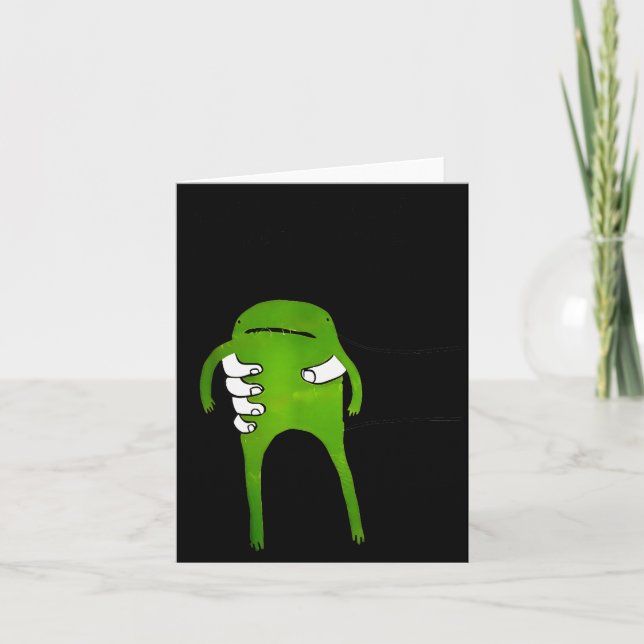 Tarjeta Debes aceptar la rana divertida meme  (Anverso)