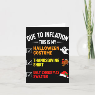 Tarjeta Debido a la inflación este es mi disfraz de Hallow