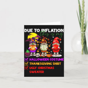 Tarjeta Debido a la inflación este es mi disfraz de Hallow