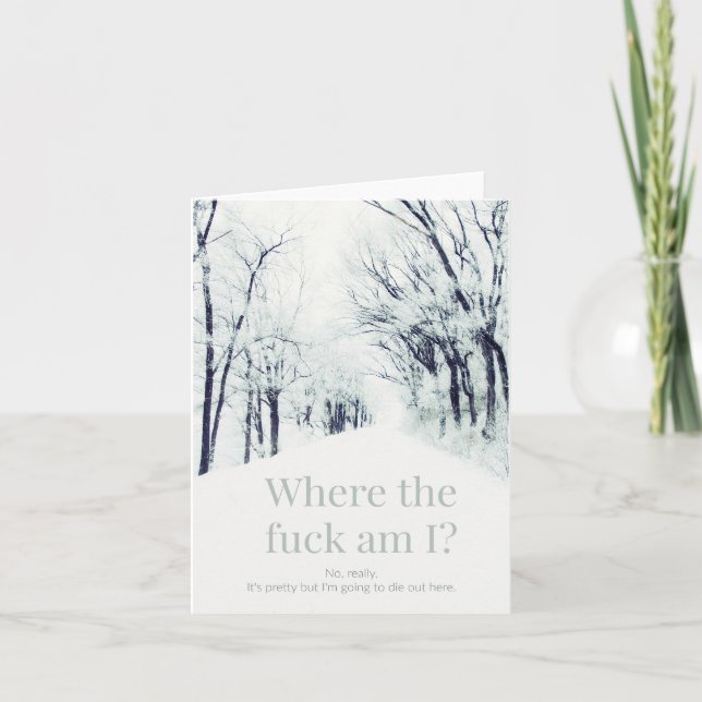 Tarjeta Debo estar perdido. (Anverso)