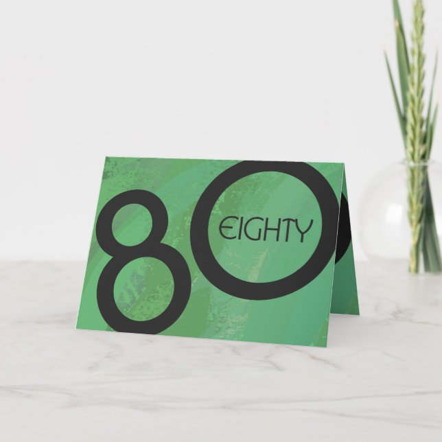 Tarjeta Década Verde 80 cumpleaños (Anverso)