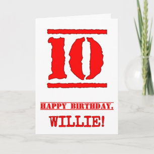 Tarjeta Décimo cumpleaños: divertido diseño inspirado en s