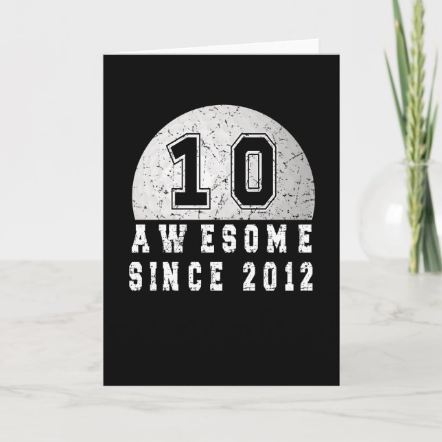 Tarjeta Décimo cumpleaños nacido en 2012 Golfer Boy 10 año (Anverso)