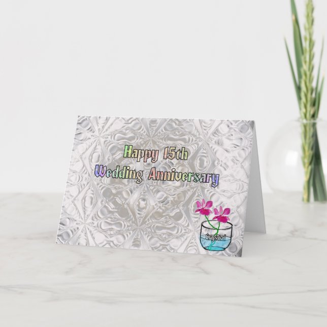 Tarjeta décimo quinto Aniversario de boda (Anverso)