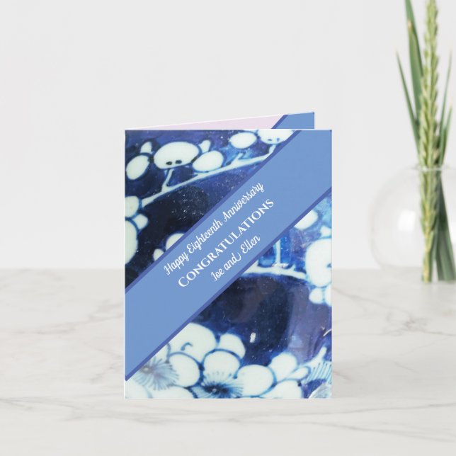 Tarjeta Decimoctavo Aniversario Boda (Anverso)