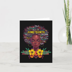 Tarjeta Decimoctavo Camisetas Para Mujeres Afro Bella Negr