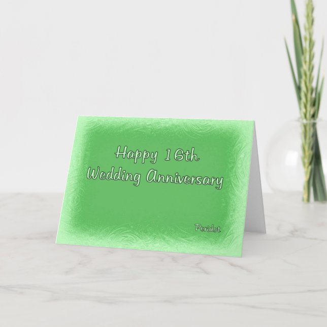 Tarjeta décimosexto Aniversario de boda (Anverso)