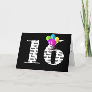 Tarjeta décimosexto ramo del globo del cumpleaños