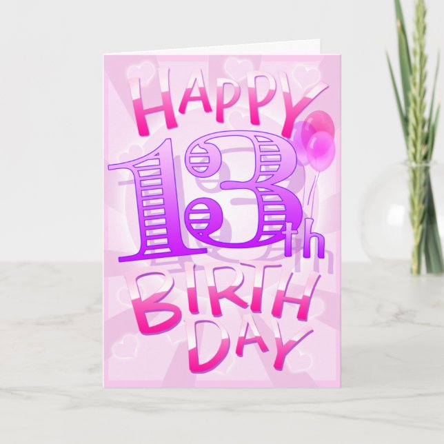 Tarjeta Décimotercero cumpleaños feliz (Anverso)