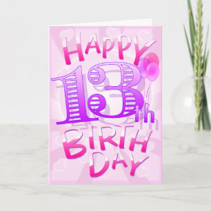 Tarjeta Décimotercero cumpleaños feliz