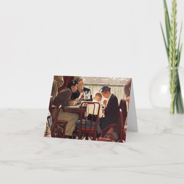 Tarjeta Decir tolerancia de Norman Rockwell (Anverso)