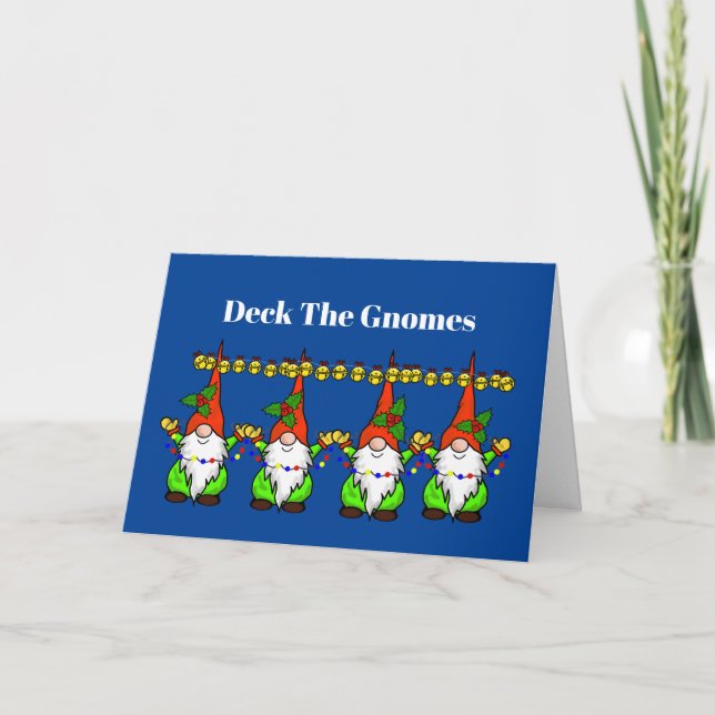 Tarjeta Deck The Gnomes Funny Navidades Card (Anverso)