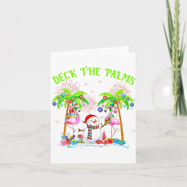 Tarjeta Deck The Palms Flamingo Trocal Christmas Lights Pa (Anverso)