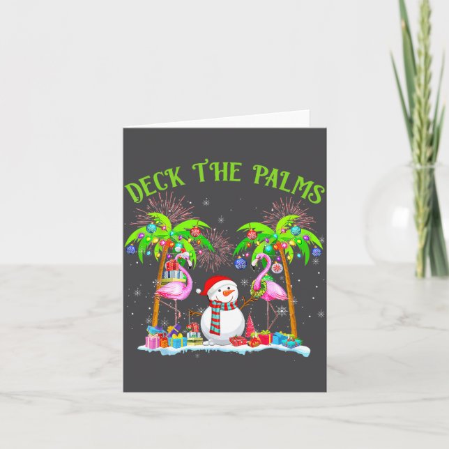 Tarjeta Deck The Palms Flamingo Trocal Christmas Lights Pa (Anverso)