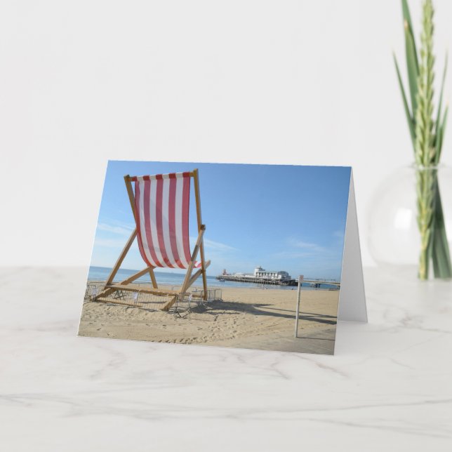 TARJETA DECKCHAIR GIGANTE, PLAYA DE BOURNEMOUTH, DORSET, (Anverso)