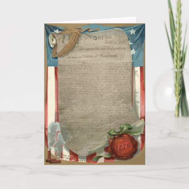 Tarjeta Declaración de Independencia de la Bandera de Esta (Anverso)