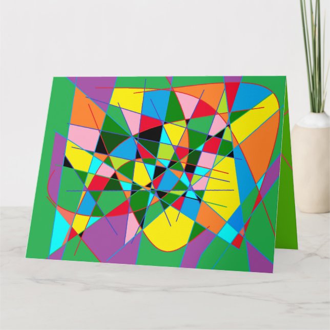 Tarjeta Decoración artística dos motivos y mensaje de feli (Anverso)