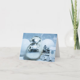 Tarjeta Decoración blanca de invierno. Navidad.