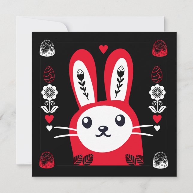 Tarjeta Decoración de conejo de chocolate de Pascua (Anverso)