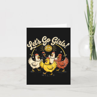 Tarjeta Decoración de fiesta de pollo Vintage Lets Go Girl