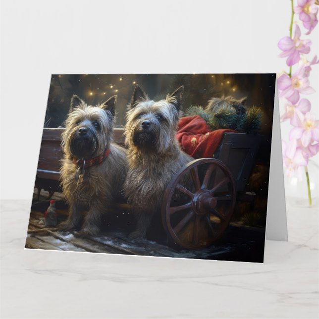 Tarjeta Decoración de los Navidades de Cairn Terrier Snowy (Orquídea)