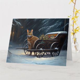 Tarjeta Decoración de los Navidades de Snowy Sleigh Ride