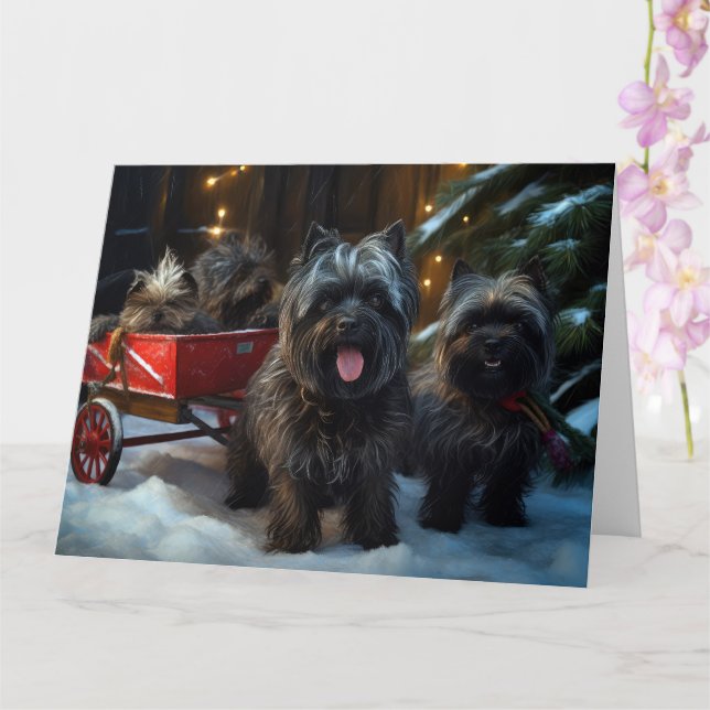 Tarjeta Decoración de los Navidades del Affenpinscher Snow (Orquídea)