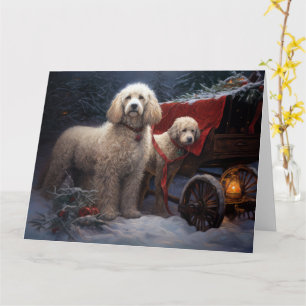 Tarjeta Decoración de los Navidades Poodle Snowy Sleigh