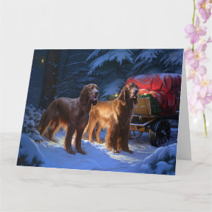 Tarjeta Decoración de los Navidades Snowy Sleigh de los Re