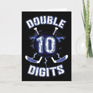 Tarjeta Decoraciones de cumpleaños de dos dígitos hockey s