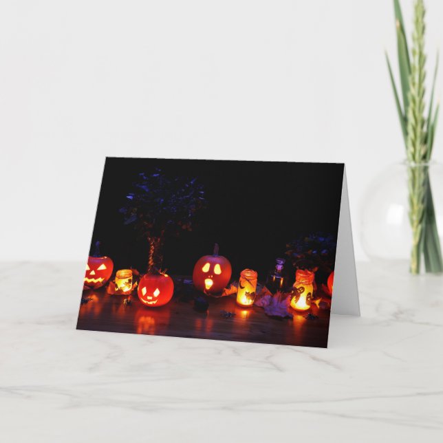 Tarjeta Decoraciones seguras de Halloween (Anverso)