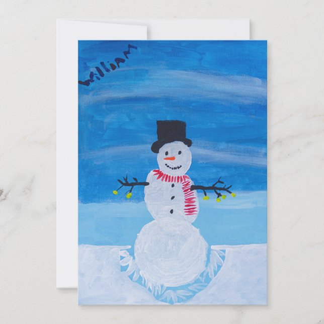 Tarjeta decorada de Snowman (Anverso)