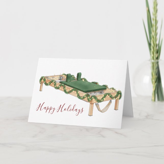 Tarjeta Decorated Pilates Reformer Illustration (Anverso)