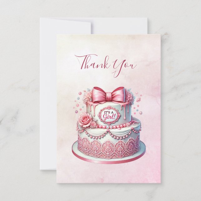 Tarjeta decorativa de Bow Rosa (Anverso)