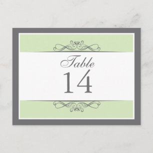 Tarjeta decorativa moderna de número de tabla