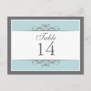 Tarjeta decorativa moderna de número de tabla