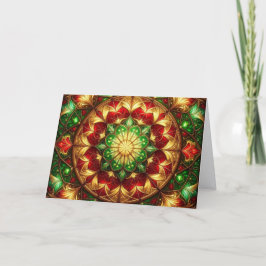 Tarjeta Decorative Red Green Holiday Card