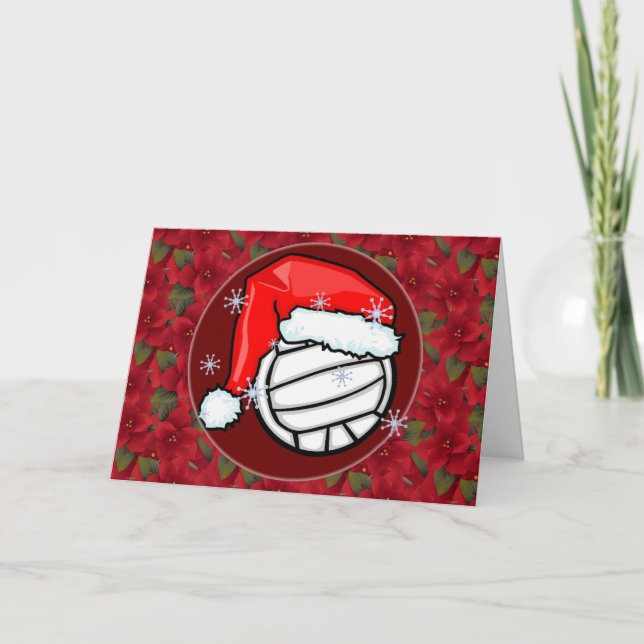 Tarjeta - Decorativo de voleibol de Santa (Anverso)